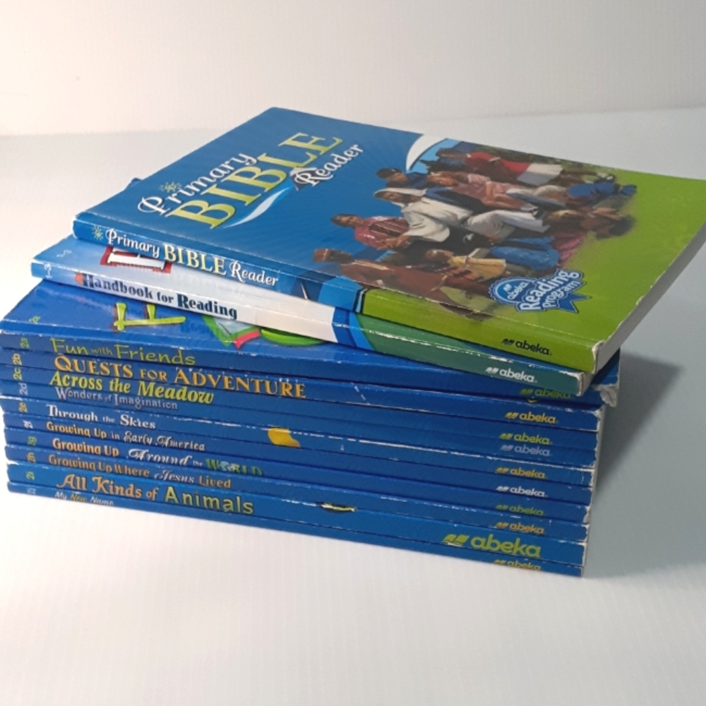 Abeka Grade 2 Readers with Handbook and Primary Bible Reader Set of 12 Books